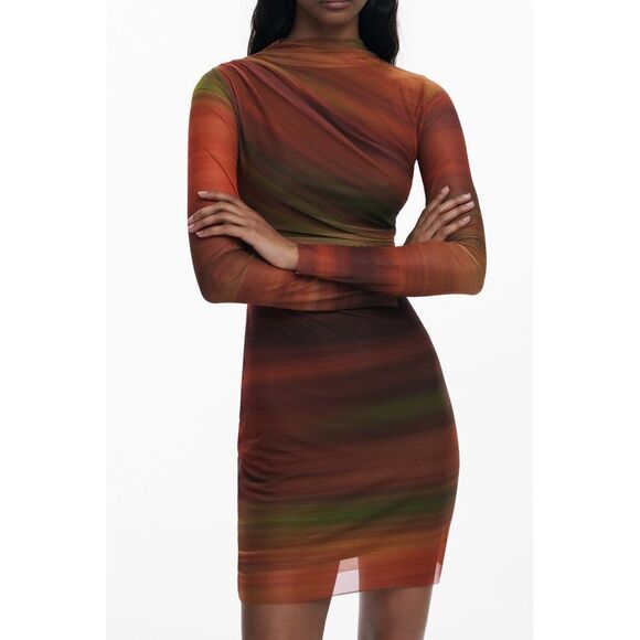 Desigual Orange Polyester Women Women's Dress - Picture 1 of 3